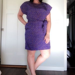 Blue/purple and gold pattern dress